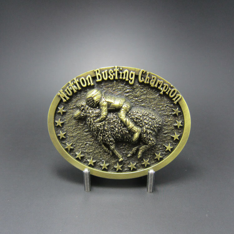 Western Rodeo Mutton busting champion Brons Riem Buckle/gesp