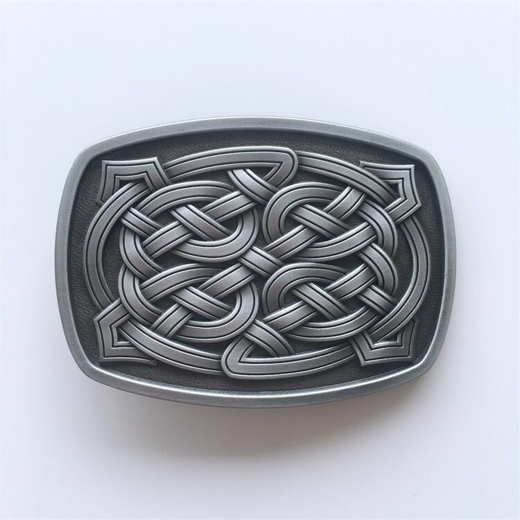 Cross Celtic Knot Rectangle As kleurig Riem Buckle/Gesp