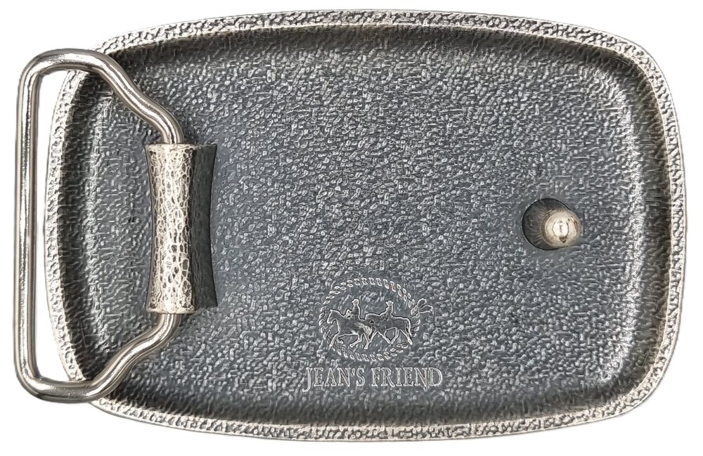 Vintage verzilverde hamer gesmede rechthoekige riemgesp grote maat belt buckle/gesp