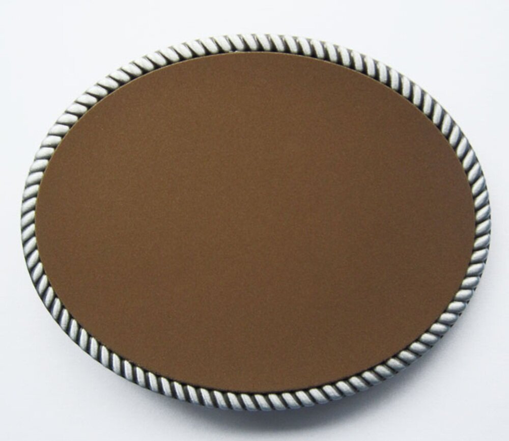 Leather Covered Oval Blank Riem Buckle/Gesp