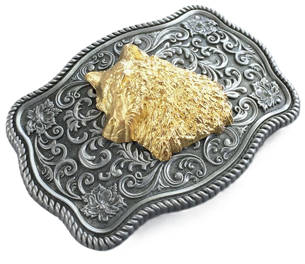 Vintage Wolf hoofd Riem Buckle/Gesp