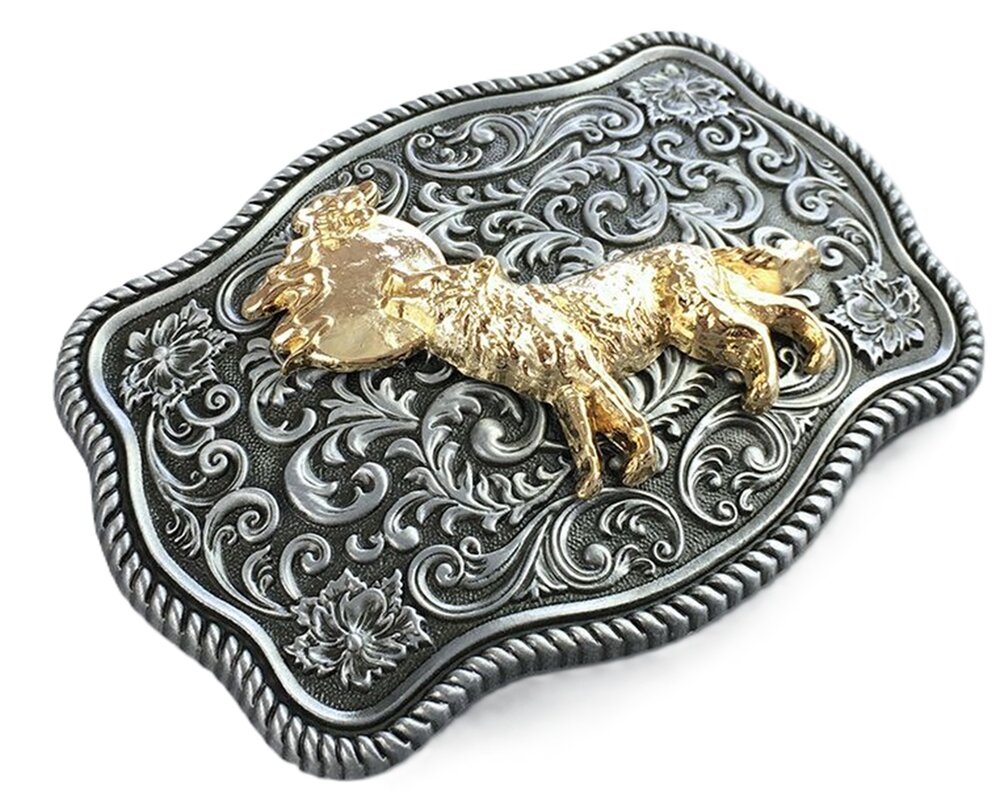 Vintage Maan Wolf Riem Buckle/Gesp