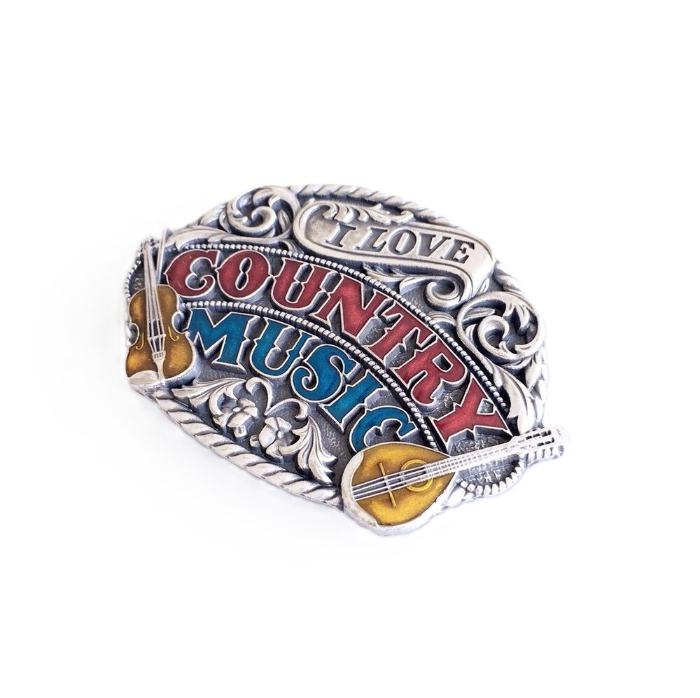 Verzilverde Western Country Music Riem Gesp/Buckle