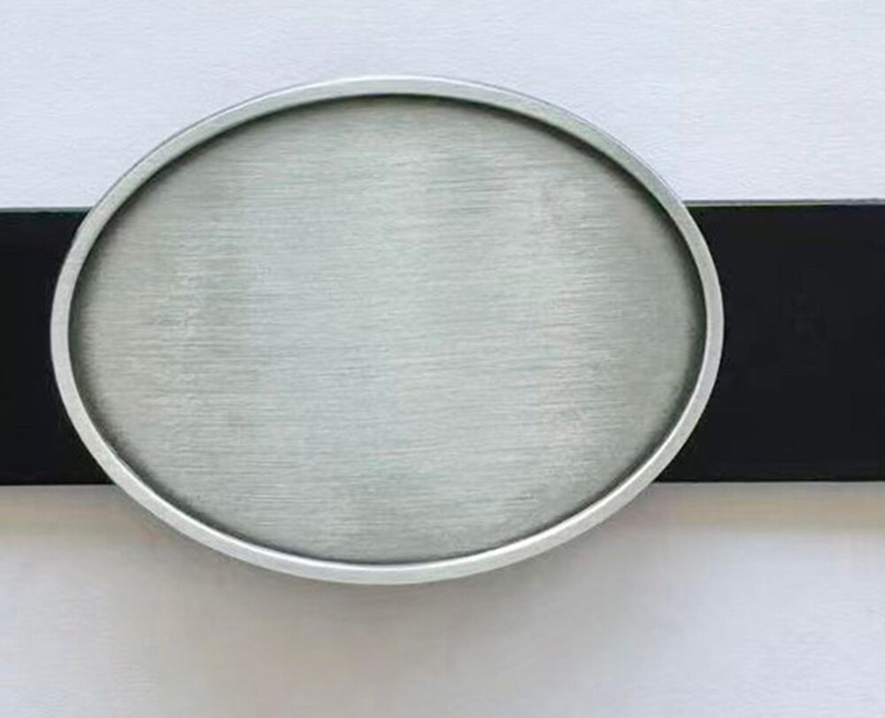 Antique Brushed Silver Plated Oval Blank  Riem Gesp/Buckle