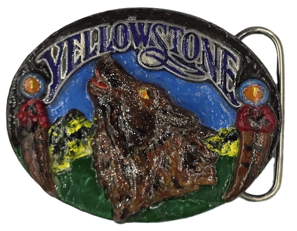 Vintage Yellow Stone Riem Gesp/Buckle
