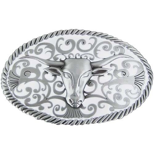 Stierenkop - Wit - Riem Buckle/Gesp