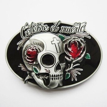 Tattoo Roos Schedel Art Ovale Riem Buckle/Gesp