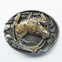 Paard Hoefijzer goudkleurig  Metal Riem Buckle/Gesp