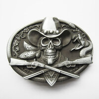 Schedel Western Rifle Cowboy as kleurige Riem Gesp/Buckle