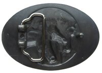 Drie western Paarden groen Riem Buckle/Gesp