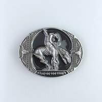 Vintage black end of the trail western oval Riem Buckle/Gesp