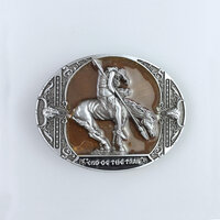 Vintage caramel end of the trail western oval Riem Buckle/Gesp