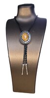 Vintage metalen bruine hoed Bolo Tie Halsketting