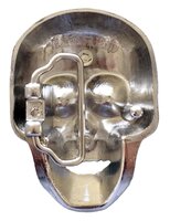 Chrome Schedel met zwart glimmende steentjes Back Riem Buckle/Gesp