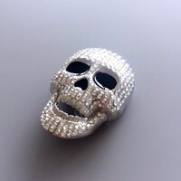 Chrome Schedel met glimmende steentjes Riem Buckle/Gesp