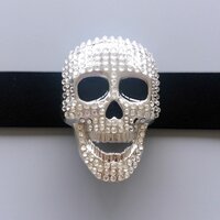 Chrome Schedel met glimmende steentjes Riem Buckle/Gesp