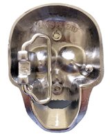 Chrome Schedel met rode glimmende steentjes Riem Buckle/Gesp