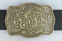 Western Flower Cowboy Cowgirl Solid Brass Riem Gesp/Buckle