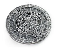 Vintage Silver Plated Aztec Calendar  Riem Gesp/Buckle