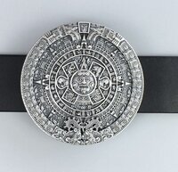 Vintage Silver Plated Aztec Calendar  Riem Gesp/Buckle