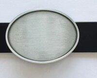 Antique Brushed Silver Plated Oval Blank  Riem Gesp/Buckle