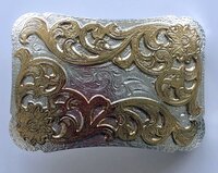 Double Plated Color Western Flower Cowboy Cowgirl Solid Brass Riem Gesp/Buckle