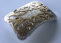 Double Plated Color Western Flower Cowboy Cowgirl Solid Brass Riem Gesp/Buckle