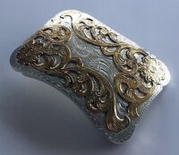 Double Plated Color Western Flower Cowboy Cowgirl Solid Brass Riem Gesp/Buckle