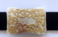 Double Plated Color Western Flower Cowboy Cowgirl Solid Brass Riem Gesp/Buckle