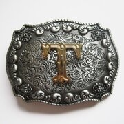 Letter T Initiaal Riem Buckle/Gesp
