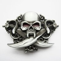 Schedel met Zwaarden Riem Buckle/Gesp
