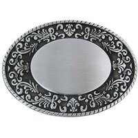 Blanco Bloemen Design (Graveer je eigen tekst) Ovale Riem Buckle