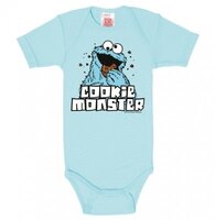 Sesamstraat - Cookie Monster - Jongens Blauw Baby Romper/Kruippakje