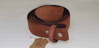 Donker bruine Suede Leren Riem - Zonder Buckle/Gesp 100% Nederlandse Kwaliteit Leer 