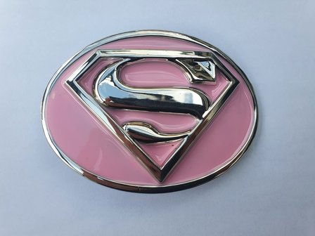 roze ge&euml;mailleerd superman buckle 