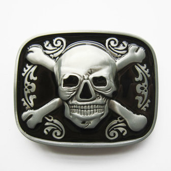 Skull Bones Jolly Roger Pirate zwart glazuur Riem Buckle/Gesp