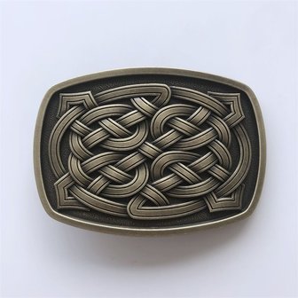 Cross Celtic Knot Rectangle brons kleurig Riem Buckle/Gesp