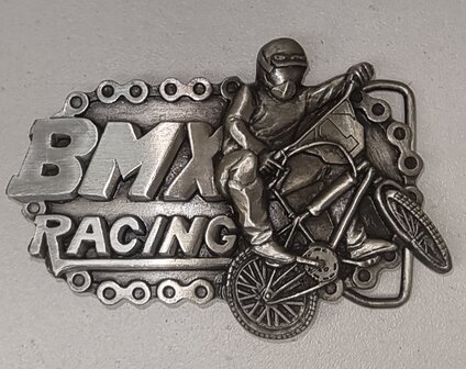 Vintage BMX Racing as kleurige Riem Gesp/Buckle
