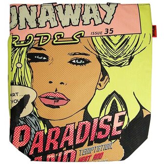 Pop Art Comic Paradise Roze Shopper