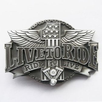 Live To Ride Motorcycle Rider Riem Buckle/Gesp