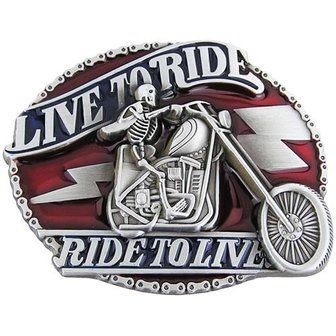 Live to Ride Skelet Riem Buckle/Gesp
