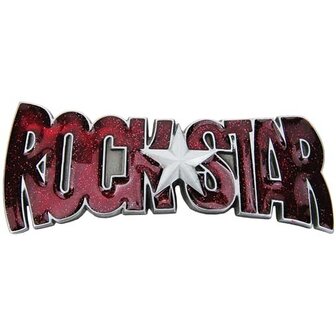 Rock Star Cut-Out Rood Logo Riem Buckle/Gesp