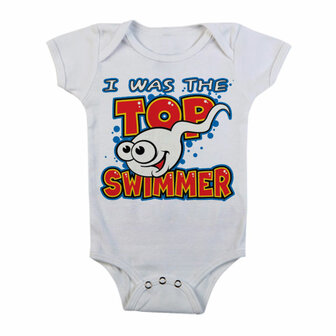 I Was The Top Swimmer - Wit Baby Romper 