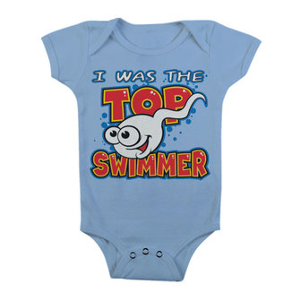 I Was The Top Swimmer - Blauw Baby Romper 