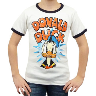 Donald Duck - Disney - Ringer Wit Kinder T-shirt 