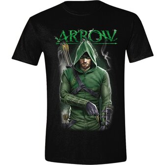 Arrow - Front Pose - Heren Zwart T-shirt 