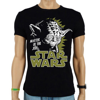 Star Wars Yoda Heren slim-fit T-shirt zwart