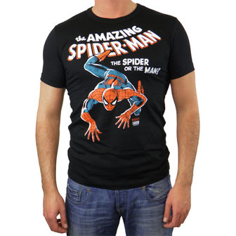 The Amazing Spiderman Comics Marvel Heren zwart easy-fit T-shirt