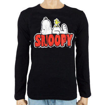 Peanuts - Snoopy on Woodstock - Zwart Longsleeve shirt