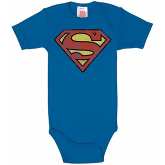 Superman Vintage Logo DC Comics Superheld Baby blauw Romper/Kruippakje